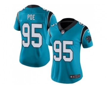 Women Nike Carolina Panthers #95 Dontari Poe Blue Stitched NFL Limited Rush Jersey