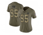 Women Nike Carolina Panthers #95 Dontari Poe Olive Camo Stitched NFL Limited 2017 Salute to Service Jersey