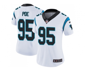 Women Nike Carolina Panthers #95 Dontari Poe White Stitched NFL Vapor Untouchable Limited Jersey