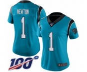 Women's Carolina Panthers #1 Cam Newton Blue Alternate Vapor Untouchable Limited Player 100th Season Football Jersey