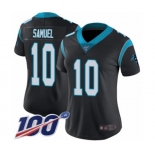 Women's Carolina Panthers #10 Curtis Samuel Black Team Color Vapor Untouchable Limited Player 100th Season Football Jersey