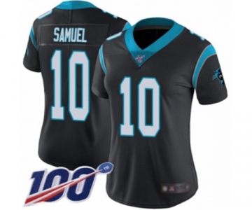 Women's Carolina Panthers #10 Curtis Samuel Black Team Color Vapor Untouchable Limited Player 100th Season Football Jersey