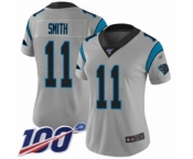 Women's Carolina Panthers #11 Torrey Smith Silver Inverted Legend Limited 100th Season Football Jersey