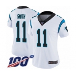 Women's Carolina Panthers #11 Torrey Smith White Vapor Untouchable Limited Player 100th Season Football Jersey