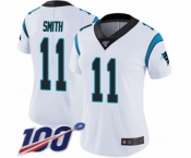 Women's Carolina Panthers #11 Torrey Smith White Vapor Untouchable Limited Player 100th Season Football Jersey