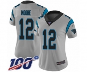 Women's Carolina Panthers #12 DJ Moore Silver Inverted Legend Limited 100th Season Football Jersey