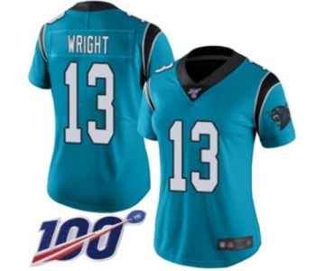 Women's Carolina Panthers #13 Jarius Wright Limited Blue Rush Vapor Untouchable 100th Season Football Jersey