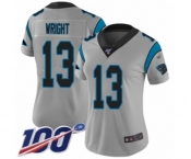 Women's Carolina Panthers #13 Jarius Wright Silver Inverted Legend Limited 100th Season Football Jersey