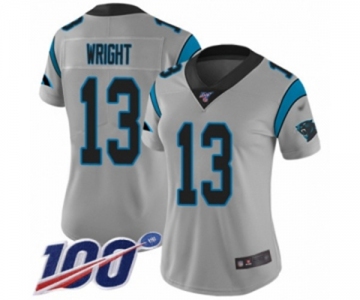 Women's Carolina Panthers #13 Jarius Wright Silver Inverted Legend Limited 100th Season Football Jersey