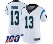 Women's Carolina Panthers #13 Jarius Wright White Vapor Untouchable Limited Player 100th Season Football Jersey