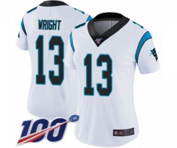 Women's Carolina Panthers #13 Jarius Wright White Vapor Untouchable Limited Player 100th Season Football Jersey