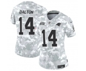 Women's Carolina Panthers #14 Andy Dalton 2024 F.U.S.E Arctic Camo Salute To Service Limited Stitched Football Jersey