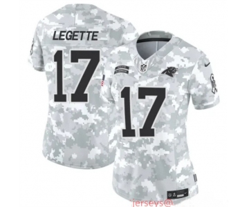 Women's Carolina Panthers #17 Xavier Legette 2024 F.U.S.E Arctic Camo Salute To Service Limited Stitched Football Jersey