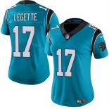 Women's Carolina Panthers #17 Xavier Legette Blue 2024 Draft Vapor Football Stitched Jersey