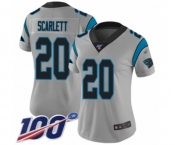 Women's Carolina Panthers #20 Jordan Scarlett Silver Inverted Legend Limited 100th Season Football Jersey