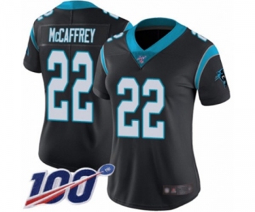 Women's Carolina Panthers #22 Christian McCaffrey Black Team Color Vapor Untouchable Limited Player 100th Season Football Jersey