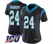 Women's Carolina Panthers #24 James Bradberry Black Team Color Vapor Untouchable Limited Player 100th Season Football Jersey