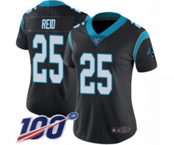 Women's Carolina Panthers #25 Eric Reid Black Team Color Vapor Untouchable Limited Player 100th Season Football Jersey