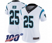 Women's Carolina Panthers #25 Eric Reid White Vapor Untouchable Limited Player 100th Season Football Jersey