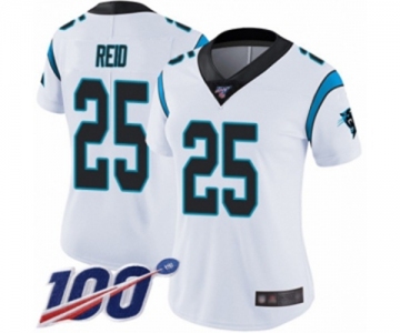 Women's Carolina Panthers #25 Eric Reid White Vapor Untouchable Limited Player 100th Season Football Jersey