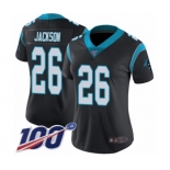 Women's Carolina Panthers #26 Donte Jackson Black Team Color Vapor Untouchable Limited Player 100th Season Football Jersey