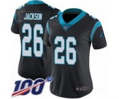 Women's Carolina Panthers #26 Donte Jackson Black Team Color Vapor Untouchable Limited Player 100th Season Football Jersey