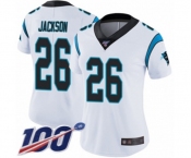 Women's Carolina Panthers #26 Donte Jackson White Vapor Untouchable Limited Player 100th Season Football Jersey