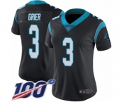 Women's Carolina Panthers #3 Will Grier Black Team Color Vapor Untouchable Limited Player 100th Season Football Jersey