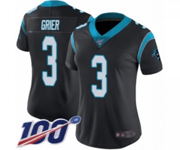 Women's Carolina Panthers #3 Will Grier Black Team Color Vapor Untouchable Limited Player 100th Season Football Jersey