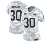 Women's Carolina Panthers #30 Chuba Hubbard 2024 F.U.S.E Arctic Camo Salute To Service Limited Stitched Football Jersey