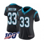 Women's Carolina Panthers #33 Tre Boston Black Team Color Vapor Untouchable Limited Player 100th Season Football Jersey