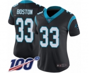 Women's Carolina Panthers #33 Tre Boston Black Team Color Vapor Untouchable Limited Player 100th Season Football Jersey