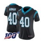 Women's Carolina Panthers #40 Alex Armah Black Team Color Vapor Untouchable Limited Player 100th Season Football Jersey