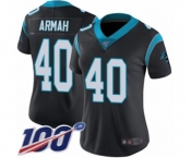 Women's Carolina Panthers #40 Alex Armah Black Team Color Vapor Untouchable Limited Player 100th Season Football Jersey