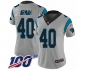 Women's Carolina Panthers #40 Alex Armah Silver Inverted Legend Limited 100th Season Football Jersey