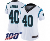 Women's Carolina Panthers #40 Alex Armah White Vapor Untouchable Limited Player 100th Season Football Jersey