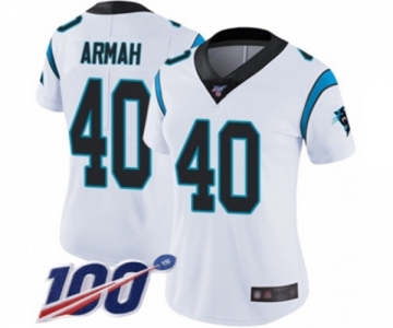 Women's Carolina Panthers #40 Alex Armah White Vapor Untouchable Limited Player 100th Season Football Jersey