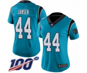 Women's Carolina Panthers #44 J.J. Jansen Blue Alternate Vapor Untouchable Limited Player 100th Season Football Jersey