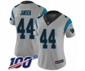 Women's Carolina Panthers #44 J.J. Jansen Silver Inverted Legend Limited 100th Season Football Jersey