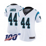 Women's Carolina Panthers #44 J.J. Jansen White Vapor Untouchable Limited Player 100th Season Football Jersey