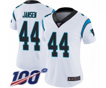 Women's Carolina Panthers #44 J.J. Jansen White Vapor Untouchable Limited Player 100th Season Football Jersey