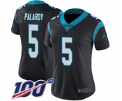 Women's Carolina Panthers #5 Michael Palardy Black Team Color Vapor Untouchable Limited Player 100th Season Football Jersey