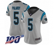 Women's Carolina Panthers #5 Michael Palardy Silver Inverted Legend Limited 100th Season Football Jersey