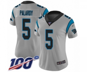 Women's Carolina Panthers #5 Michael Palardy Silver Inverted Legend Limited 100th Season Football Jersey