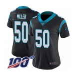 Women's Carolina Panthers #50 Christian Miller Black Team Color Vapor Untouchable Limited Player 100th Season Football Jersey