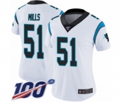 Women's Carolina Panthers #51 Sam Mills White Vapor Untouchable Limited Player 100th Season Football Jersey