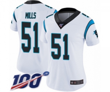 Women's Carolina Panthers #51 Sam Mills White Vapor Untouchable Limited Player 100th Season Football Jersey