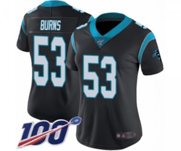 Women's Carolina Panthers #53 Brian Burns Black Team Color Vapor Untouchable Limited Player 100th Season Football Jersey