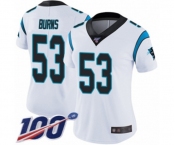 Women's Carolina Panthers #53 Brian Burns White Vapor Untouchable Limited Player 100th Season Football Jersey