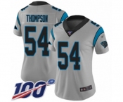 Women's Carolina Panthers #54 Shaq Thompson Silver Inverted Legend Limited 100th Season Football Jersey